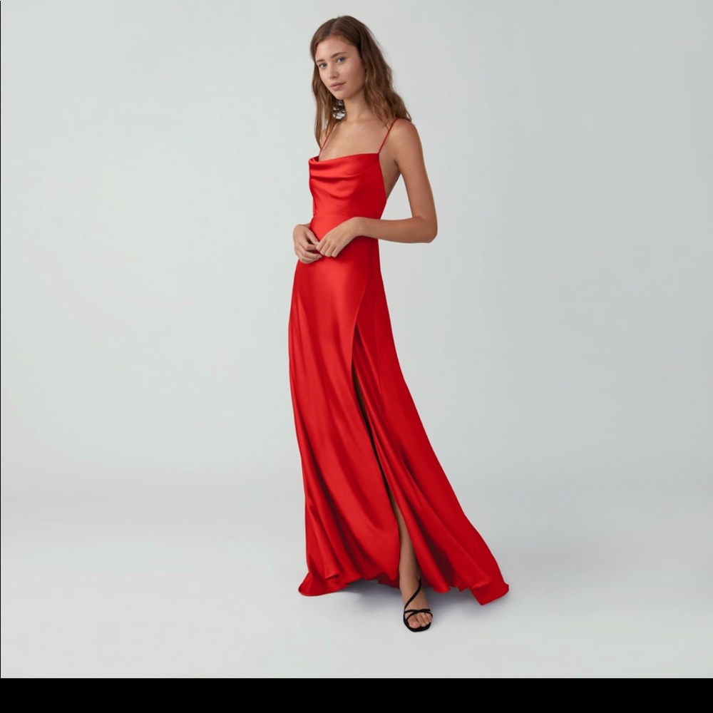 Fame & Partners Strappy Draped Gown